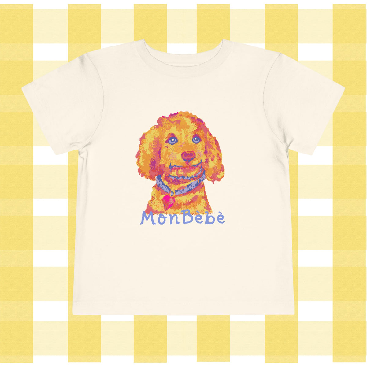 Toddler Tee — Colorful Puppy 'Mon Bébé' Shirt