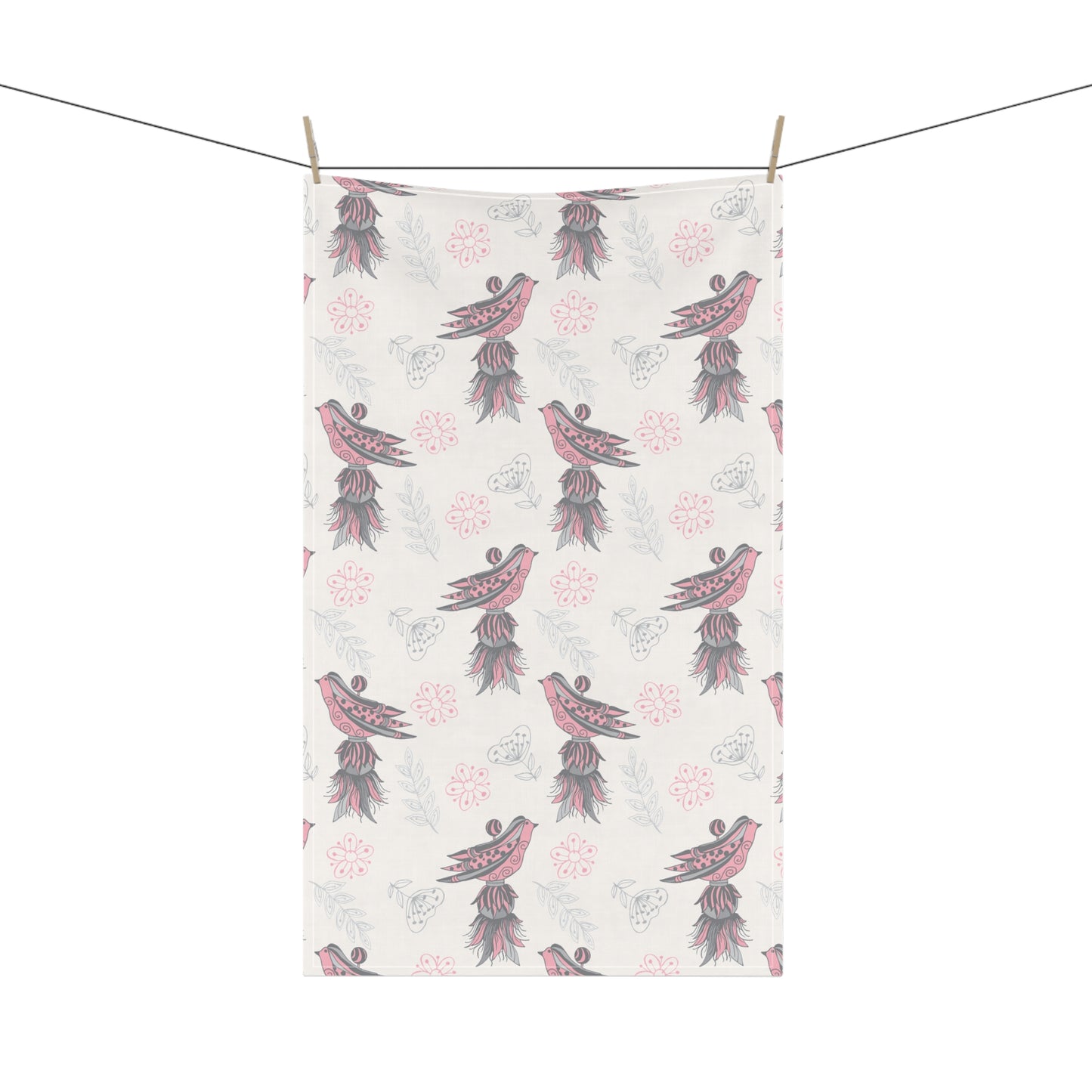 Whimsical Bird Tea Towels - Charming Kitchen Decor, Gift for Bird Lovers, Floral Tea Towels, Home & Living, Eco-Friendly Kitchen Linens