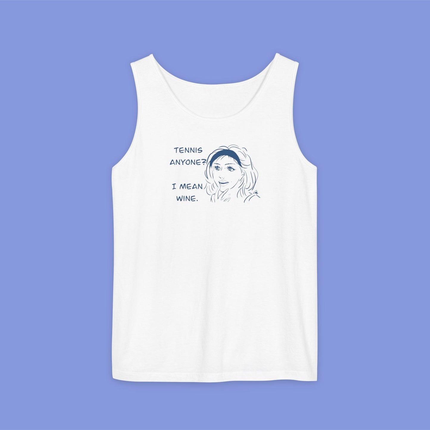 TENNIS ANYONE?  I MEAN WINE.: Tennis and Wine Tank Top - Cute Summer Tee for Wine Lovers, Sports Enthusiasts, Perfect for Gifts, BBQs, Parties
