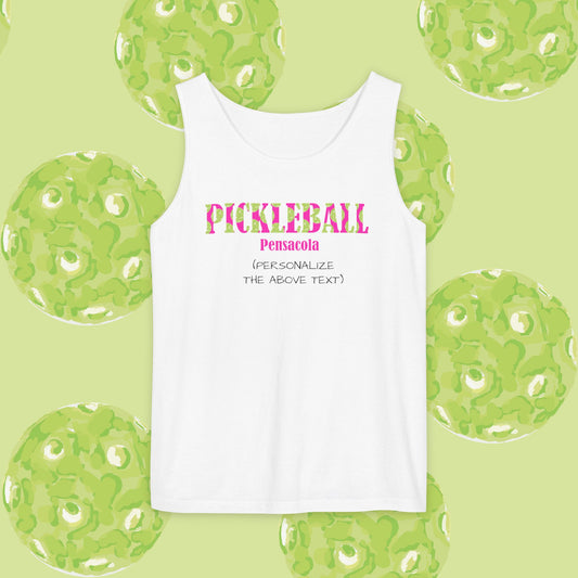 Personalizable! Pickleball Unisex Tank Top, Summer Sports Apparel, Gift for Athletes, Casual Wear, Pickleball Lover Top