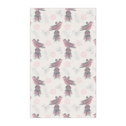 Whimsical Bird Tea Towels - Charming Kitchen Decor, Gift for Bird Lovers, Floral Tea Towels, Home & Living, Eco-Friendly Kitchen Linens