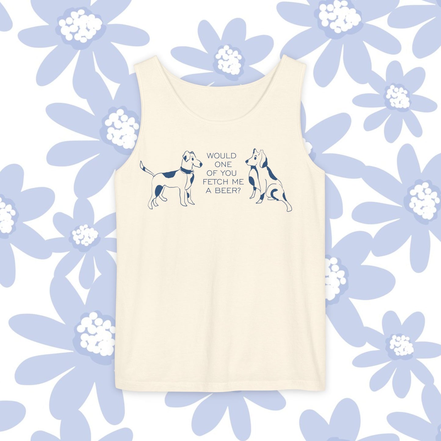 FETCH ME A BEER!  Playful Dog-Themed Tank Top, Funny Pet Lover Apparel, Gift for Dog Owners, Summer Casual Wear, Cute Animal Graphic Tee