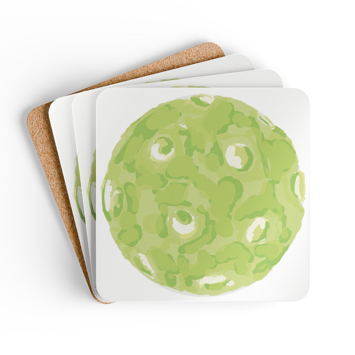 Pickleball Design Eco-Friendly Cork Coaster Set, Rustic Drinkware, Home Bar Decor, Housewarming Gift, Kitchen Essentials, Pickleball Lover's Gift