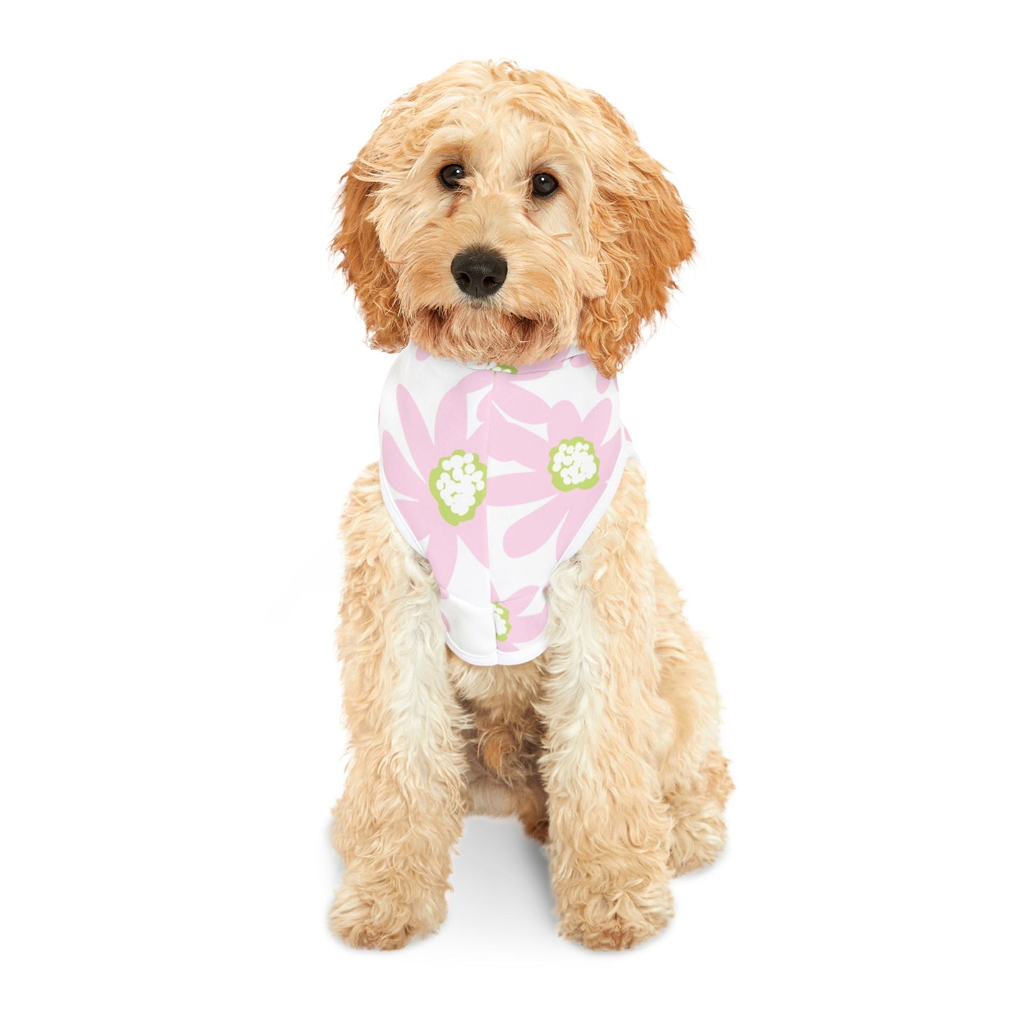 Pink Daisy Retro Floral Pet Hoodie for Dogs, Cute Dog Sweater, Stylish Pet Apparel, Spring Fashion for Pets, Cozy Dog Clothes