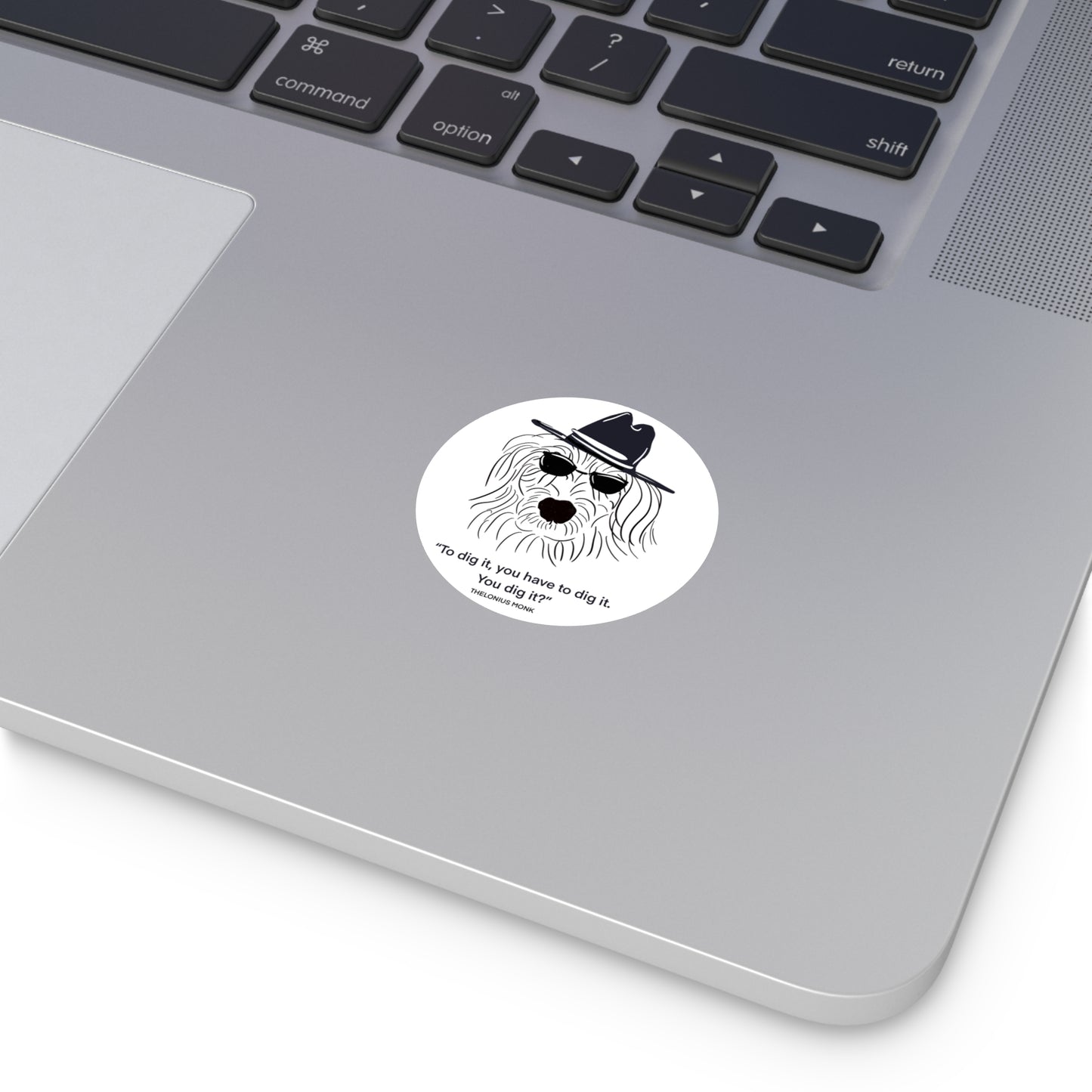 Round Vinyl Stickers: Cool Dog Art, Jazz Vibes, Perfect for Decor, Gifts, Music Lovers, Home & Office