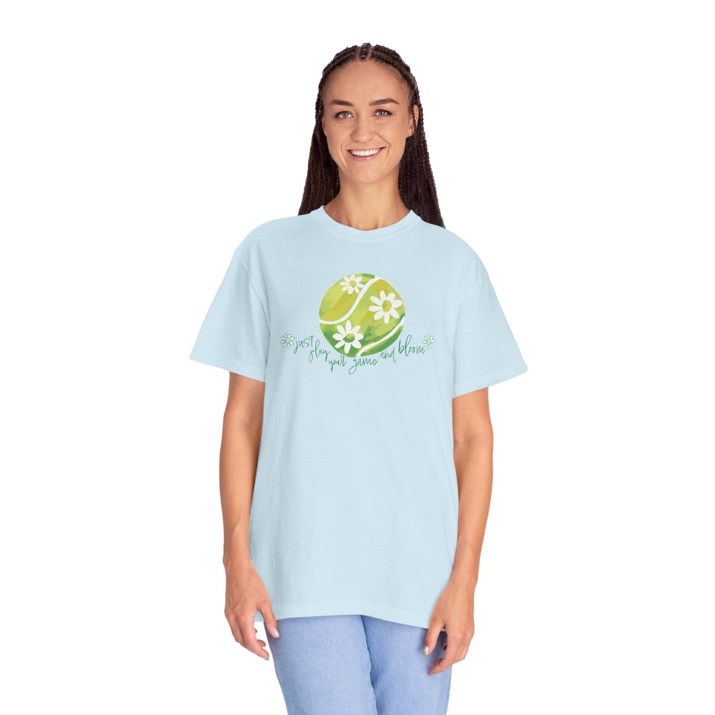 Play Tennis....Bloom! Flower Power Unisex T-Shirt | Eco-Friendly Casual Wear, Spring Fashion, Gift for Garden Lovers, Earth Day Tee, Floral Summer Style, Tennis Lover's Gift17.99