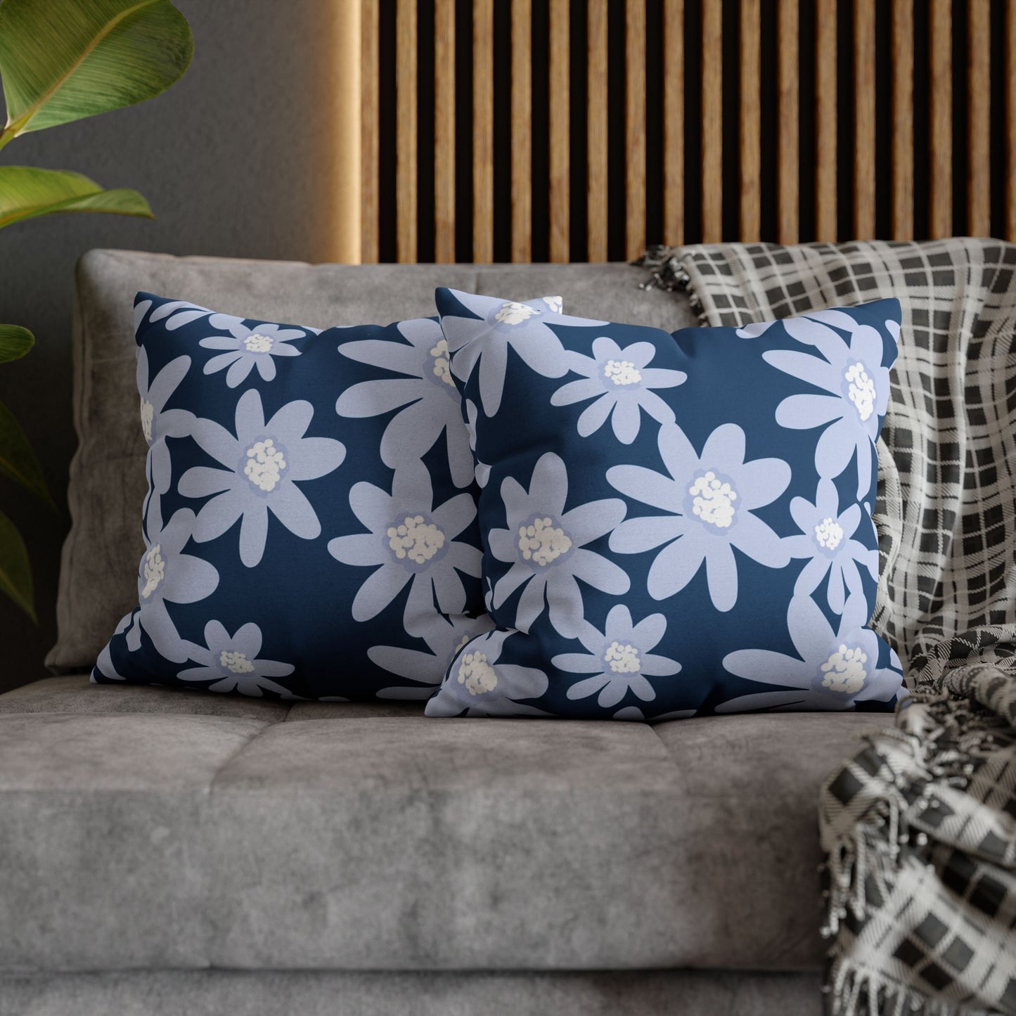 Floral Pattern Square Pillowcase - Cozy Home Decor, Flower Cushion Cover, Living Room Accent, Gift Idea, Spring Home Accessories