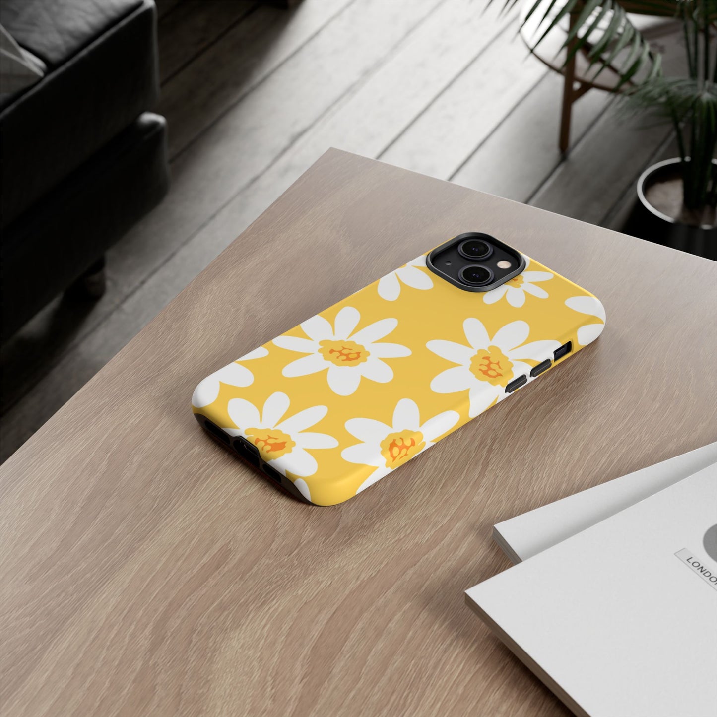 Yellow Daisy Phone Case, Floral Phone Cover, Tough Case, Summer Vibe Accessory, Gift for Nature Lovers, Bright Floral Design