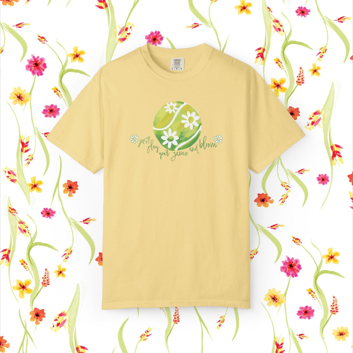 Play Tennis....Bloom! Flower Power Unisex T-Shirt | Eco-Friendly Casual Wear, Spring Fashion, Gift for Garden Lovers, Earth Day Tee, Floral Summer Style, Tennis Lover's Gift17.99