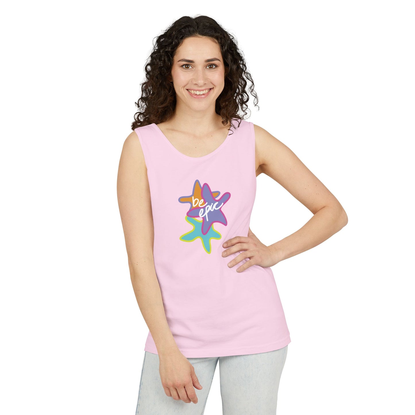 Be Epic Unisex Garment-Dyed Tank Top | Summer Vibes, Beachwear, Casual Wear, Gift for Friends, Festival Outfit