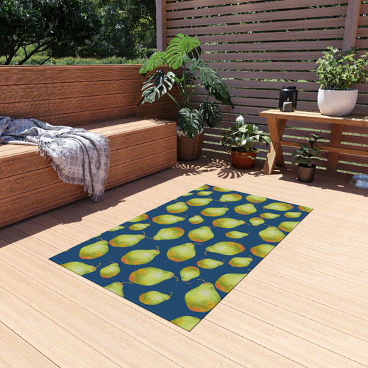 Vibrant Outdoor Rug with Pear Design, Stylish Patio Decor, Garden Area Mat, Summer Picnic Essential, Outdoor Living Accessory