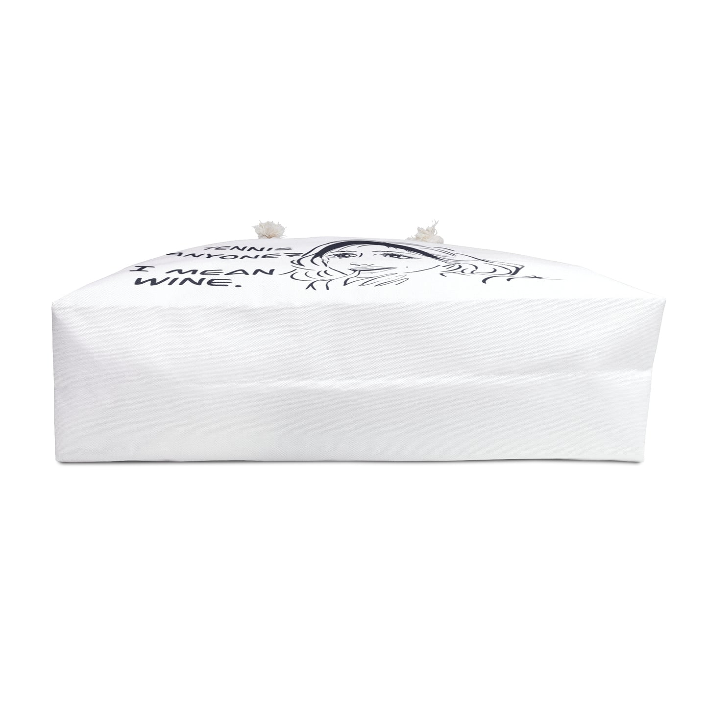 Weekender Bag - "Tennis Anyone? I Mean Wine." Funny Retro Comic Tote for Wine Lovers & Tennis Fans