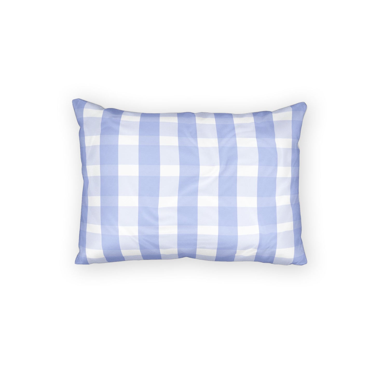 Periwinkle Blue Gingham Cotton Pillow Sham — Classic Checked Decorative Pillowcase