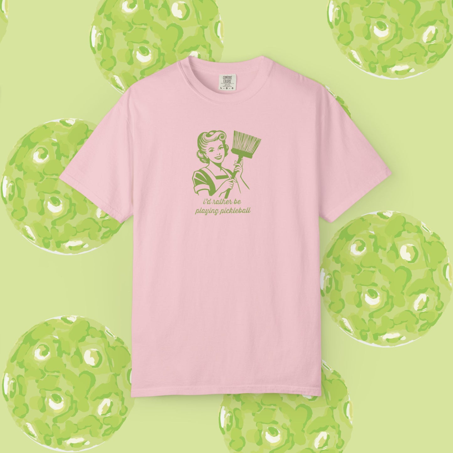 Rather Be Playing PICKLEBALL! Unisex Garment-Dyed T-shirt with Playful Design: Perfect for Picnics, Casual Outings, and Gift Ideas for Friends