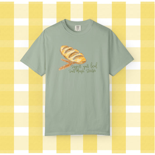 Bread Lover T‑Shirt – “Forget the Past, Eat More Bread” Bakery Graphic Tee