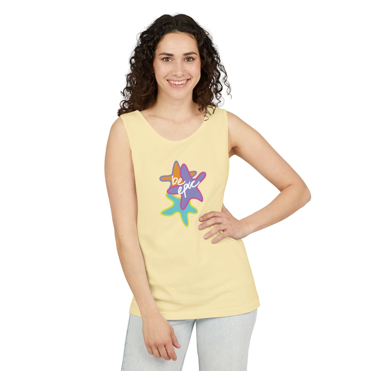 Be Epic Unisex Garment-Dyed Tank Top | Summer Vibes, Beachwear, Casual Wear, Gift for Friends, Festival Outfit