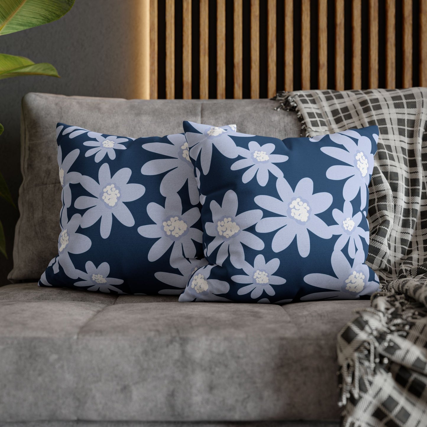 Floral Pattern Square Pillowcase - Cozy Home Decor, Flower Cushion Cover, Living Room Accent, Gift Idea, Spring Home Accessories