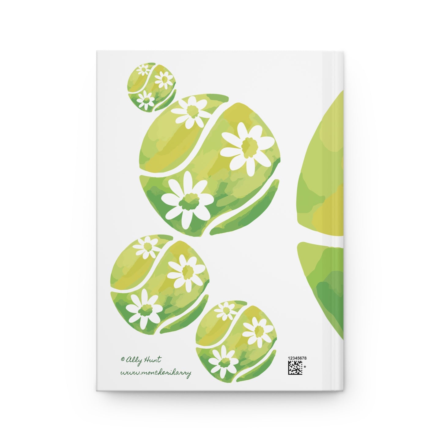 Floral Tennis Journal — "Just Play Your Game and Bloom" Hardcover Notebook
