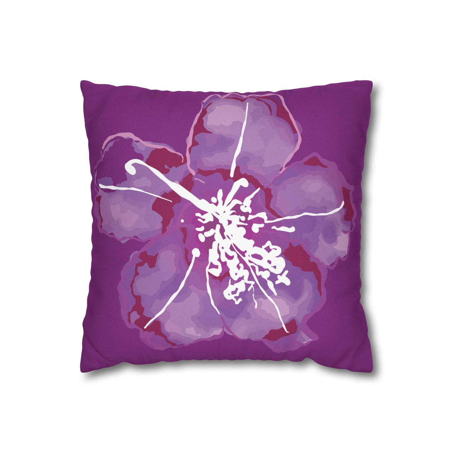 Azalea Bloom Purple Floral Pillowcase, Floral Home Decor, Modern Accent Pillow, Gift for Her, Boho Style Cushion Cover
