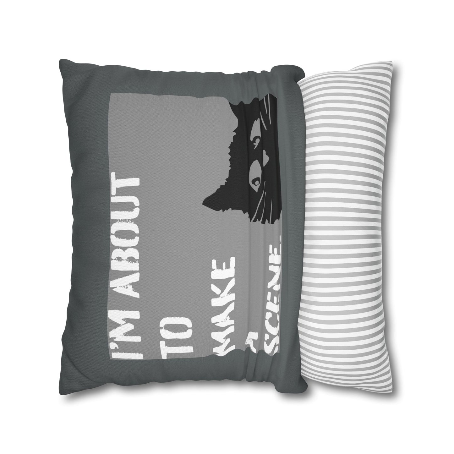 Whimsical Cat Pillowcase: "I'm about to make a scene" #FunnyHomeDecor, Cat Lovers Gift, Quirky Housewarming, Cozy Living Room Accent, Fun Bedroom Decor, Playful Gift