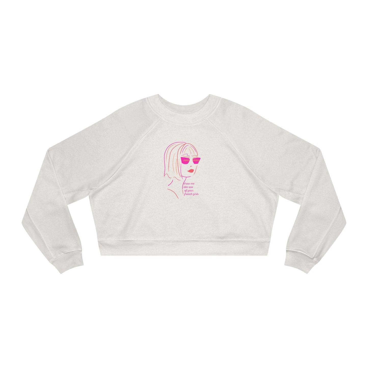 Cropped Fleece Pullover — "Draw Me Like One of Your French Girls" Graphic
