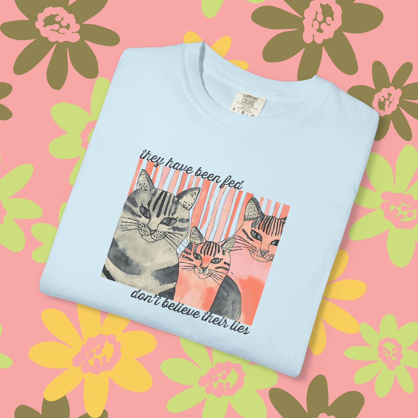 Cat Friends Graphic T-Shirt — "Don't Believe Their Eyes" Vintage Kittens Tee