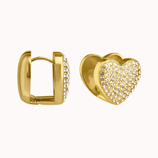 Heather Pavé Heart Earrings