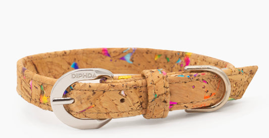 Rainbow Pride Cork Leather Collar