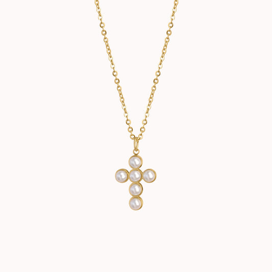 Pearl Cross Necklace