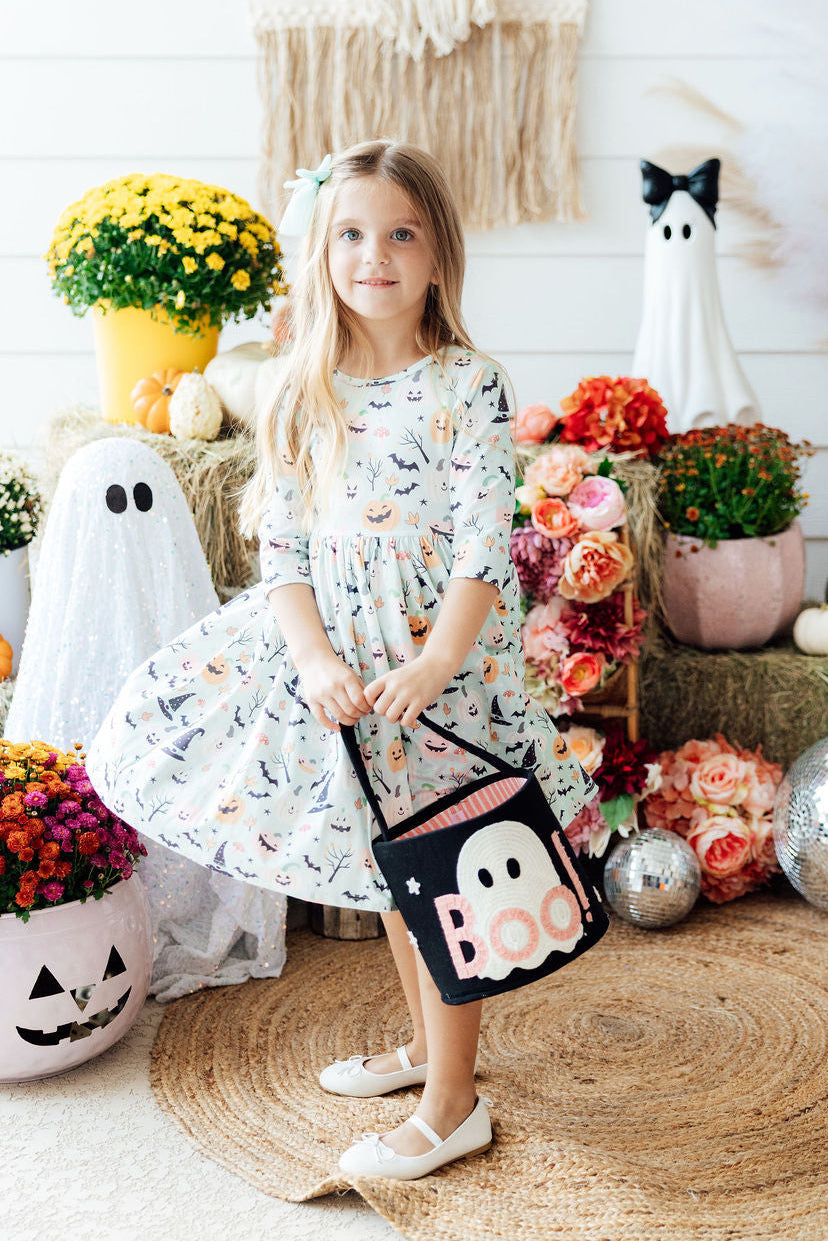 Ghouls Rule 3/4 Sleeve Pocket Twirl Dress