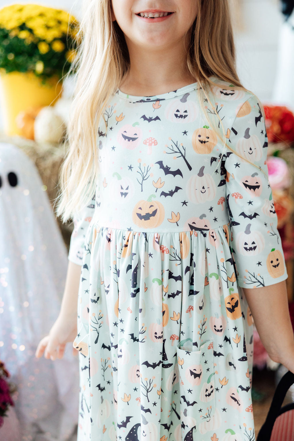 Ghouls Rule 3/4 Sleeve Pocket Twirl Dress